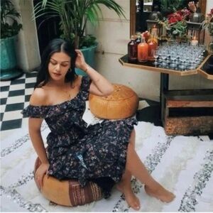 frill neck midi dress Elegant Ruffle Neck Midi Dress